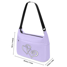 Load image into Gallery viewer, Ti Amo I love you - Exclusive Brand - Lilac - Double White Heart - Journey Computer Shoulder Bag
