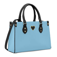 Load image into Gallery viewer, Ti Amo I love you - Exclusive Brand - Cornflower Blue - Luxury Womens PU Tote Bag - Black Straps
