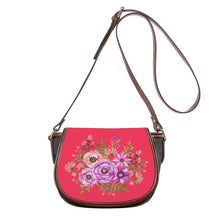 Load image into Gallery viewer, Ti Amo I love you - Exclusive Brand - Radical Red - Floral Bouquet -  Saddle Bag
