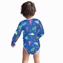 Load image into Gallery viewer, Ti Amo I love you - Exclusive Brand - Dark Blue - Sea Creatures -  Baby Long-Sleeve Bodysuit
