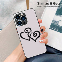 Load image into Gallery viewer, Ti Amo I love you - Exclusive Brand - Prim - Double Black Heart - iPhone 13 Matte Back with Soft Texture Edge Case (3 cameras)
