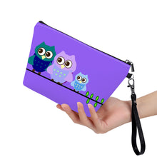 Load image into Gallery viewer, Ti Amo I love you - Exclusive Brand - Heliotrope 3 - 3 Owls - Sling Cosmetic Bag
