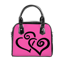 Load image into Gallery viewer, Ti Amo I love you - Exclusive Brand - Brilliant Rose - Double Black Heart -  Shoulder Handbag
