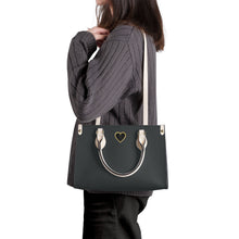 Load image into Gallery viewer, Ti Amo I love you - Exclusive Brand - Pirate Black - Luxury Womens PU Tote Bag - Cream Straps
