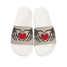 Load image into Gallery viewer, Ti Amo I love you - Exclusive Brand - Soft Amber - Skeleton Hands with Heart -  Slide Sandals - White Soles
