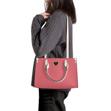 Load image into Gallery viewer, Ti Amo I love you - Exclusive Brand - Ligjt Carmine Pink - Luxury Womens PU Tote Bag - Cream Straps
