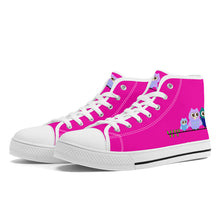 Load image into Gallery viewer, Ti Amo I love you  - Exclusive Brand - Hollywood Cerise - High-Top Canvas Shoes - White Soles
