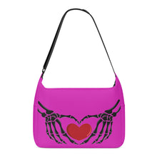 Load image into Gallery viewer, Ti Amo I love you - Exclusive Brand - Loudicious Pink - Skeleton Heart Hands  -  Journey Computer Shoulder Bag
