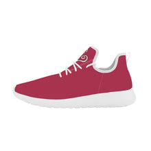 Load image into Gallery viewer, Ti Amo I love you - Exclusive Brand - Viva Magenta - Double White Heart - Lightweight Mesh Knit Sneaker - White Soles
