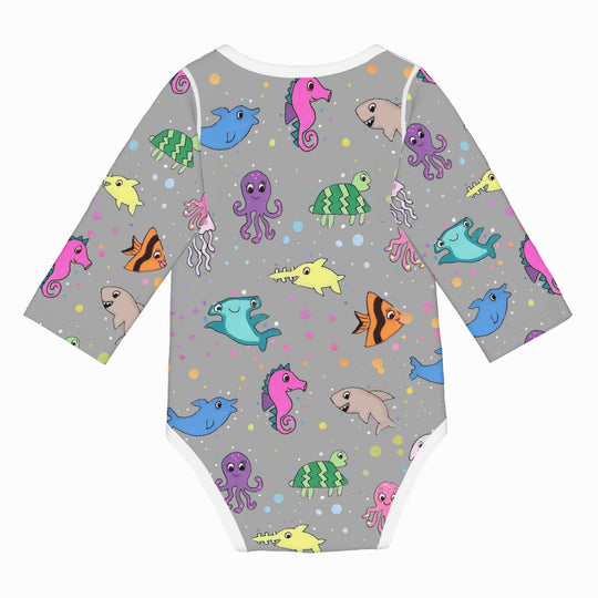 Ti Amo I love you - Exclusive Brand - Silver Chalice - Sea Creatures -  Baby Long-Sleeve Bodysuit