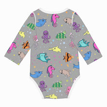 Load image into Gallery viewer, Ti Amo I love you - Exclusive Brand - Silver Chalice - Sea Creatures -  Baby Long-Sleeve Bodysuit
