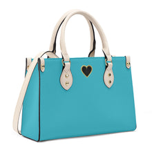 Load image into Gallery viewer, Ti Amo I love you - Exclusive Brand - Macaw Blue Green - Luxury Womens PU Tote Bag - Cream Straps
