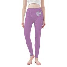 Load image into Gallery viewer, Ti Amo I love you - Exclusive Brand - Opera Mauve - Angry Fish  - Womens / Teen Girls  / Womens Plus Size  - Yoga Leggings - Sizes XS-3XL
