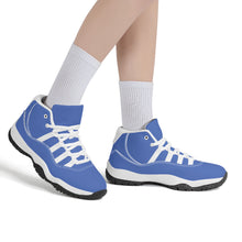 Load image into Gallery viewer, Ti Amo I love you - Exclusive Brand - San Marino Blue  - Double White Heart - High Top Air Retro Sneakers - White Laces
