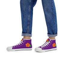 Load image into Gallery viewer, Ti Amo I love you - Exclusive Brand  - Purple Iris - High-Top Canvas Shoes - White Soles
