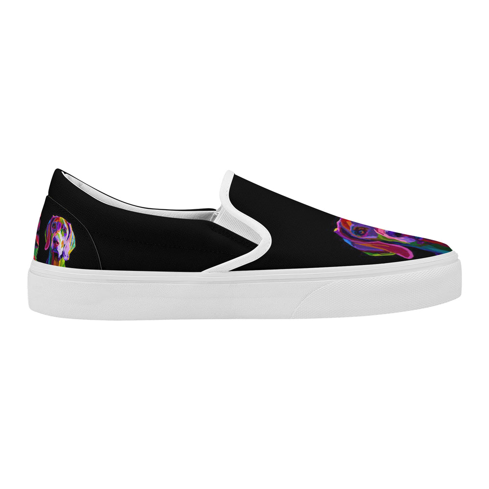Ti Amo I love you- Exclusive Brand  - Black - Colorful Dog - New Style Skate Slip On Shoes