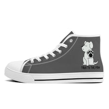 Load image into Gallery viewer, Ti Amo I love you  - Exclusive Brand - Davy&#39;s Grey - Talk to the Paw - High-Top Canvas Shoes - White - Ti Amo I love you
