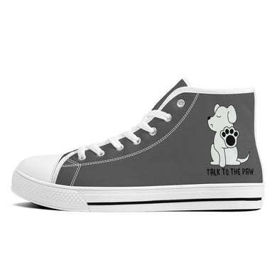 Ti Amo I love you  - Exclusive Brand - Davy's Grey - Talk to the Paw - High-Top Canvas Shoes - White - Ti Amo I love you