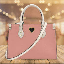 Load image into Gallery viewer, Ti Amo I love you - Exclusive Brand - Light Salmon Pink - Luxury Womens PU Tote Bag - Cream Straps
