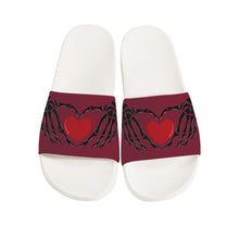 Load image into Gallery viewer, Ti Amo I love you - Exclusive Brand - Shiraz - Skeleton Hands with Heart -  Slide Sandals - White Soles
