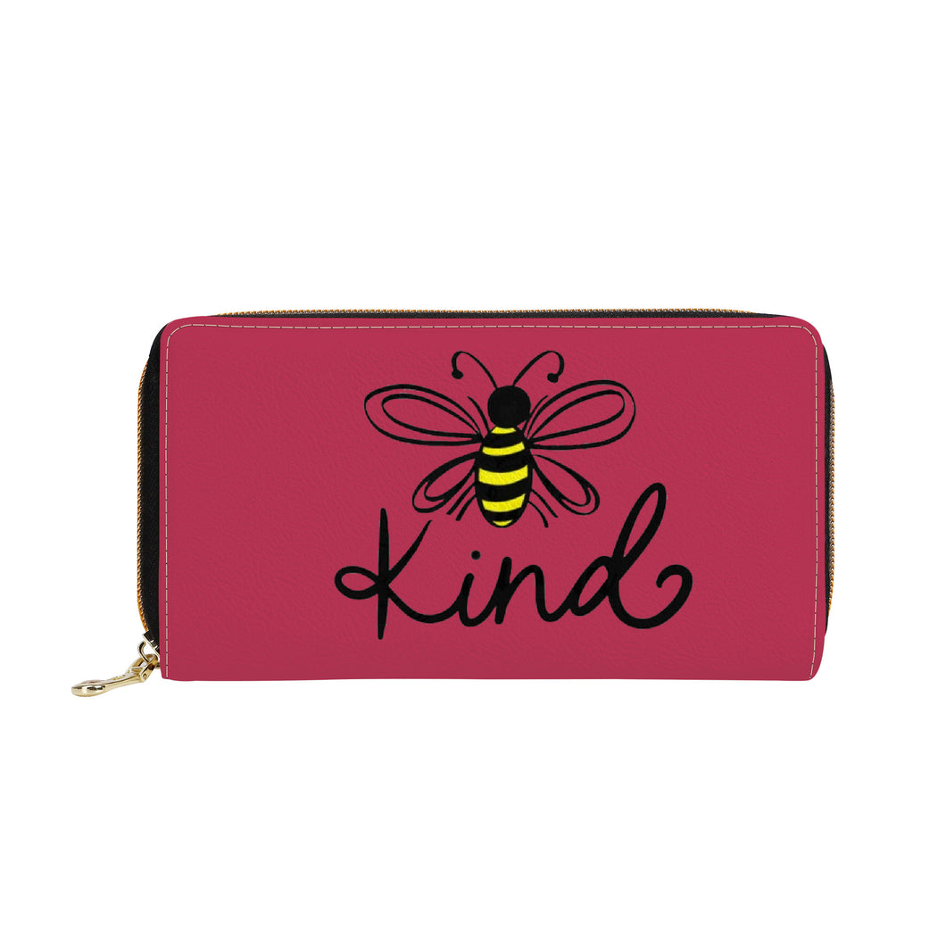 Ti Amo I love you - Exclusive Brand - Viva Magenta - Bee Kind - Zipper Purse Clutch Bag