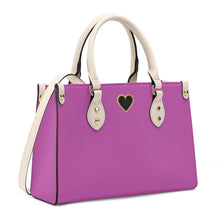 Load image into Gallery viewer, Ti Amo I love you - Exclusive Brand - Purplish Pink - Luxury Womens PU Tote Bag - Cream Straps
