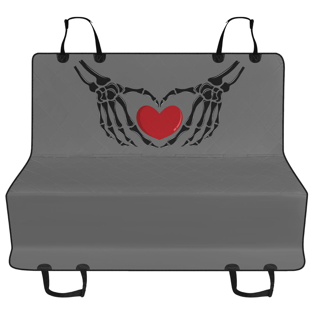 Ti Amo I love you - Exclusive Brand - Dove Gray - Skeleton Hands with Heart - Pet Seat Covers