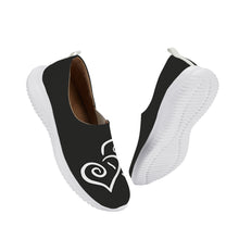 Load image into Gallery viewer, Ti Amo I love you - Exclusive Brand - Tuatara - Double White Heart - Women&#39;s Casual Slip On Shoe
