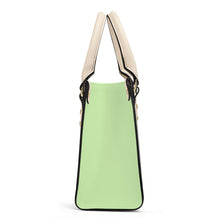 Load image into Gallery viewer, Ti Amo I love you - Exclusive Brand - Pixie Green - Luxury Womens PU Tote Bag - Cream Straps
