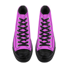 Load image into Gallery viewer, Ti Amo I love you - Exclusive Brand - Deep Lavender Magenta - Paper Airplane - High Top Canvas Shoes - Black Soles
