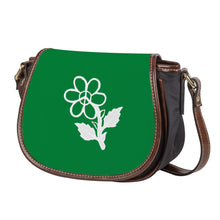 Load image into Gallery viewer, Ti Amo I love you - Exclusive Brand - Fun Green - White Daisy -  Saddle Bag
