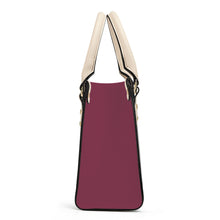 Load image into Gallery viewer, Ti Amo I love you - Exclusive Brand - Velvet Maroon - Luxury Womens PU Tote Bag - Cream Straps
