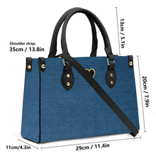 Load image into Gallery viewer, Ti Amo I love you - Exclusive Brand - Denim Jeans - Luxury Womens PU Tote Bag - Black Straps
