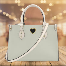 Load image into Gallery viewer, Ti Amo I love you - Exclusive Brand - Satin Linen - Luxury Womens PU Tote Bag - Cream Straps
