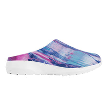 Load image into Gallery viewer, Ti Amo I love you - Exclusive Brand  - Mulberry &amp; Kashmir Blue Floating Paint Pattern - Mesh Slip-Ons
