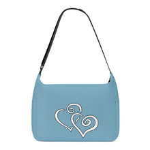 Load image into Gallery viewer, Ti Amo I love you - Exclusive Brand - Glacier - Double White Heart - Journey Computer Shoulder Bag
