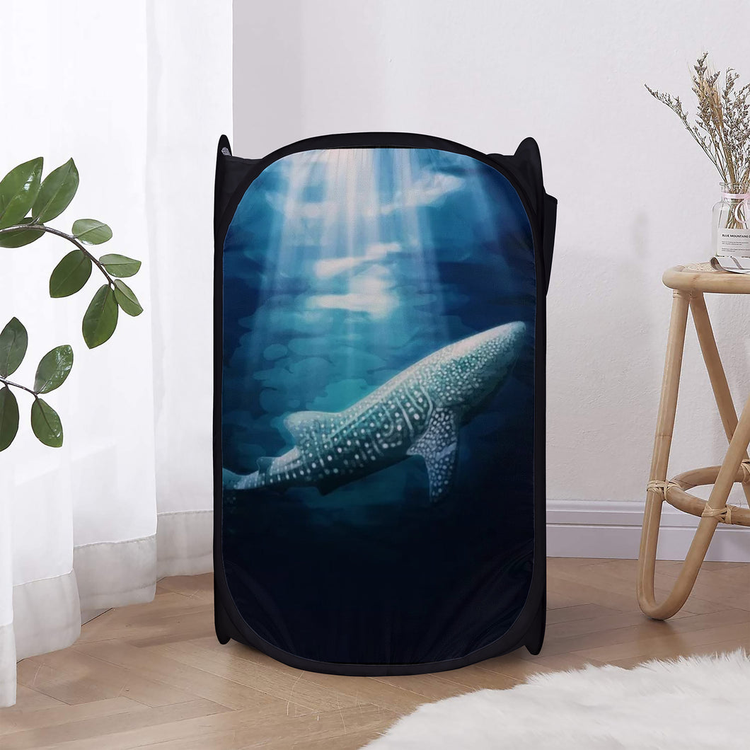 Ti Amo I love you - Exclusive Brand - Whale Shark - Laundry Hamper Black