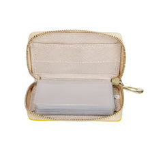 Load image into Gallery viewer, Ti Amo I love you - Exclusive Brand - Ripe Lemon - Double White Heart - PU Leather - Zipper Card Holder
