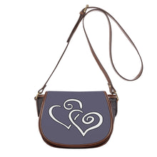 Load image into Gallery viewer, Ti Amo I love you - Exclusive Brand - Dolphin - Double White Heart - Saddle Bag
