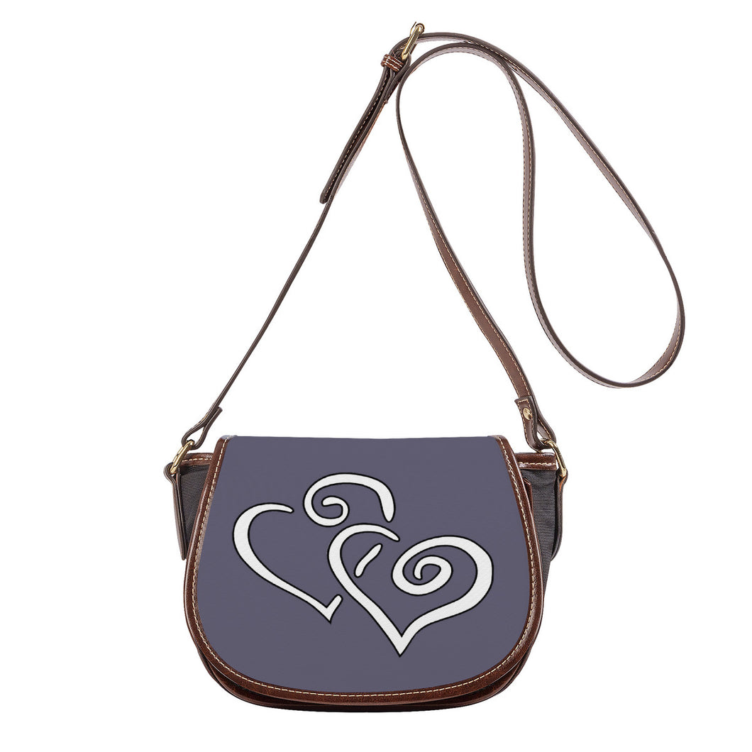 Ti Amo I love you - Exclusive Brand - Dolphin - Double White Heart - Saddle Bag