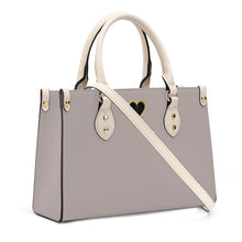 Load image into Gallery viewer, Ti Amo I love you - Exclusive Brand - Silk - Luxury Womens PU Tote Bag - Cream Straps
