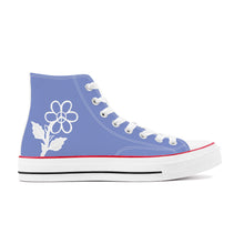 Load image into Gallery viewer, Ti Amo I love you - Exclusive Brand - Mood Mode - White Daisy - High Top Canvas Shoes - White  Soles
