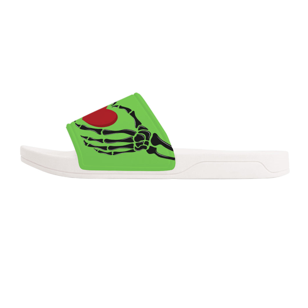 Ti Amo I love you - Exclusive Brand - Pastel Green - Skeleton Hands with Heart -  Slide Sandals - White Soles