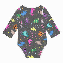 Load image into Gallery viewer, Ti Amo I love you - Exclusive Brand - Davy&#39;s Grey - Sea Creatures -  Baby Long-Sleeve Bodysuit
