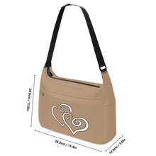 Load image into Gallery viewer, Ti Amo I love you - Exclusive Brand - Mongoose - Double White Heart - Journey Computer Shoulder Bag
