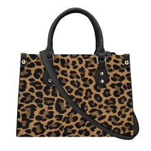 Load image into Gallery viewer, Ti Amo I love you - Exclusive Brand - Leopard Pattern - Luxury Women PU Tote Bag - Black Straps
