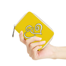 Load image into Gallery viewer, Ti Amo I love you - Exclusive Brand - Ripe Lemon - Double White Heart - PU Leather - Zipper Card Holder
