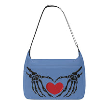 Load image into Gallery viewer, Ti Amo I love you - Exclusive Brand - Glaucous - Skeleton Heart Hands  -  Journey Computer Shoulder Bag
