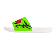 Load image into Gallery viewer, Ti Amo I love you - Exclusive Brand - Chartreuse - Skeleton Hands with Heart -  Slide Sandals - White Soles
