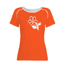 Load image into Gallery viewer, Ti Amo I love you - Exclusive Brand  - Orange - White Daisy - Women&#39;s T shirt
